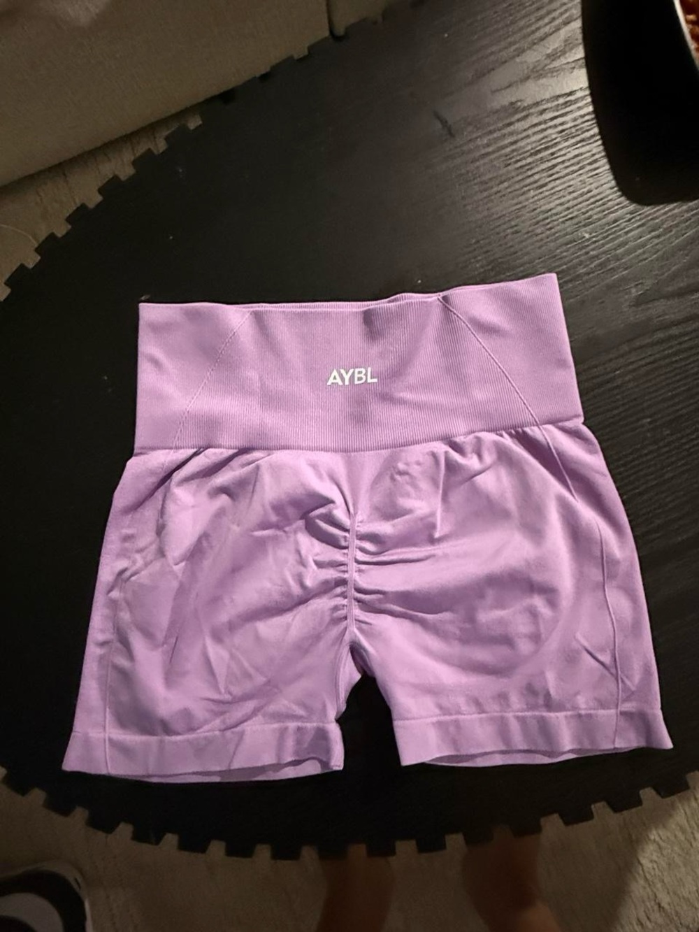 AYBL Lavender High-Rise Performance Shorts - Picture 2 of 3